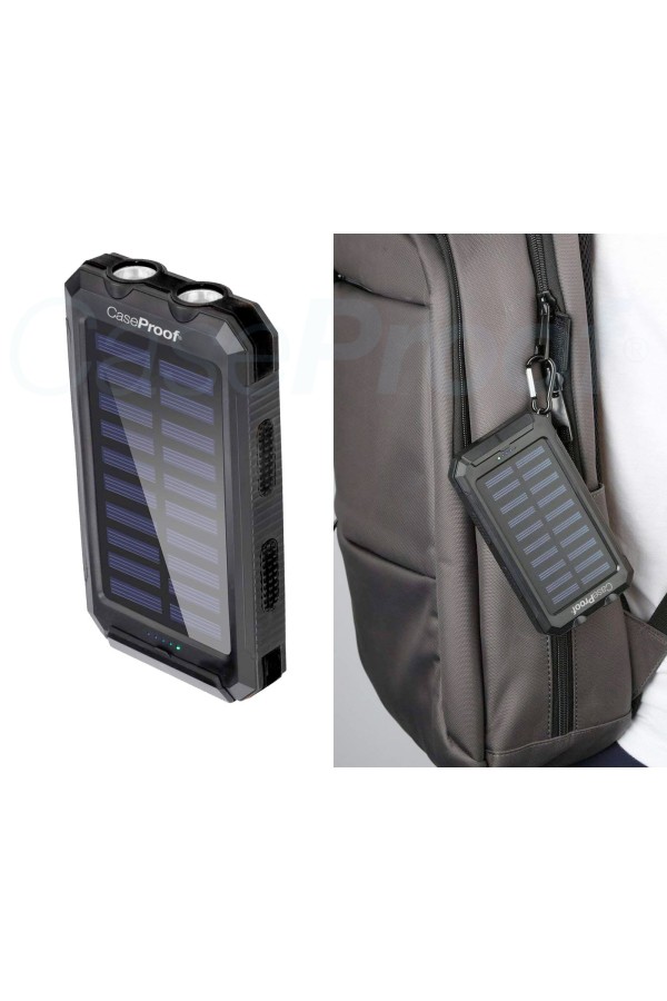 Solar Power Bank - Waterproof & Shockproof