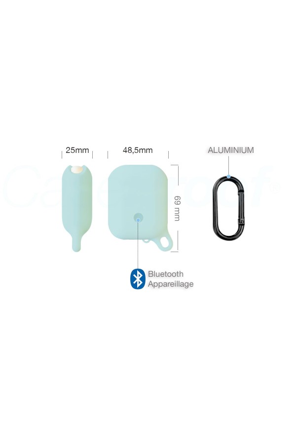 Airpods - Housse de protection Etanche en silicone - Bleu Celadon