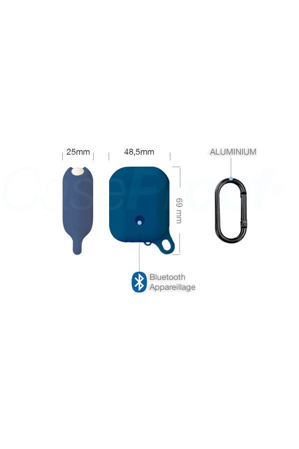 Airpods - Housse de protection Etanche en silicone - Bleu Marine