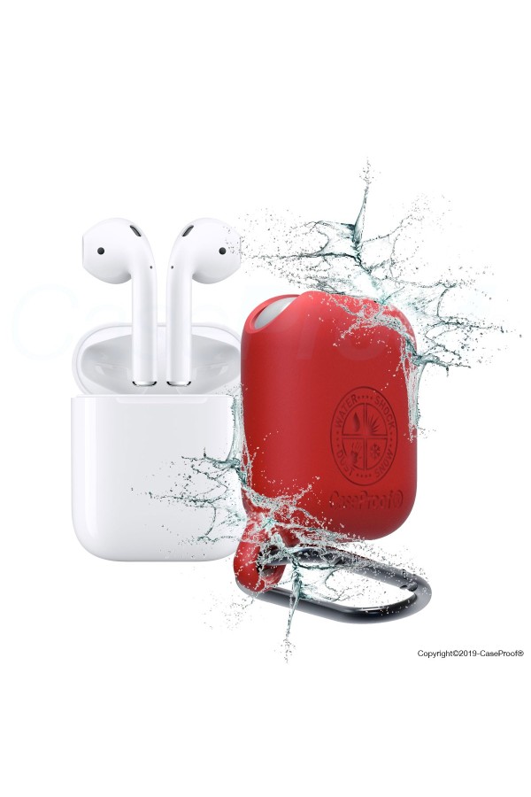 Airpods - Etui de protection Etanche en silicone - Rouge