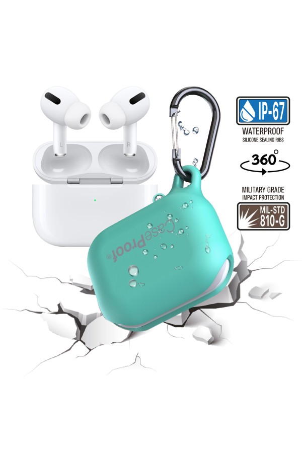 Airpods - Housse de protection Etanche en silicone - Bleu Celadon