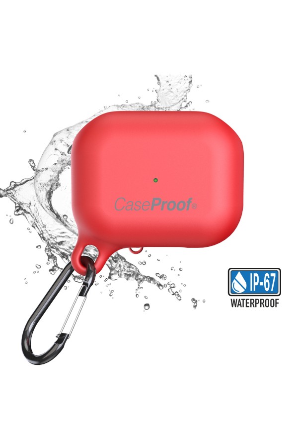 Airpods-Pro-Etui de protection Etanche en silicone - Rouge