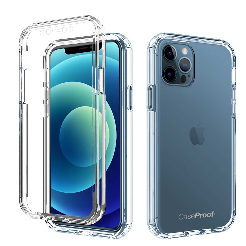 3in1 Heavy Duty Shockproof Cover Clear Clear 360° Hardened Backing TPU Bumper Amcrest Compatible Case for iPhone 12 Pro Case with 2 x Tempered Glass Screen Protectors Crystal Clear iPhone 12 Case 