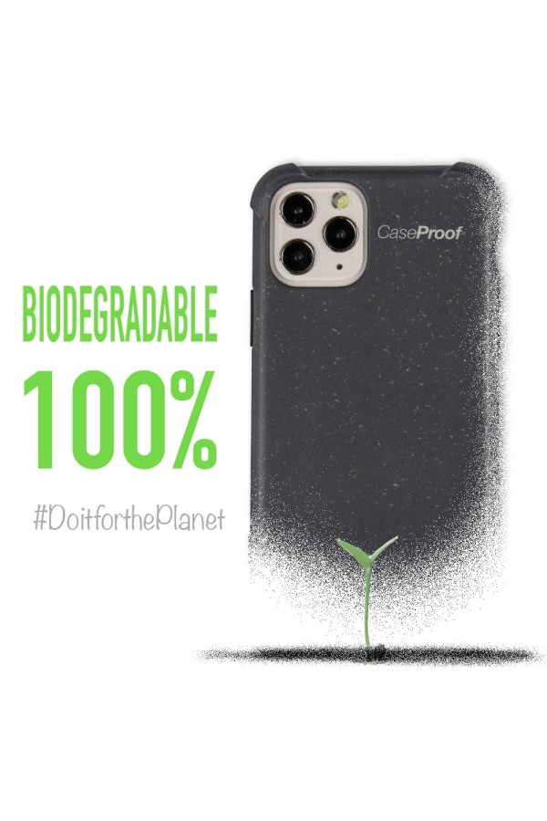iPhone 12-12 Pro - Coque Antichoc  Biodégradable Noire  Série  BIO