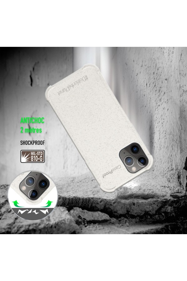 iPhone 11P - Coque Biodégradable Blanc Série  BIO