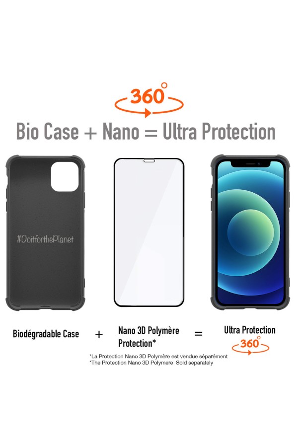 iPhone 11 - Coque Antichoc Biodégradable  Noire Série  BIO