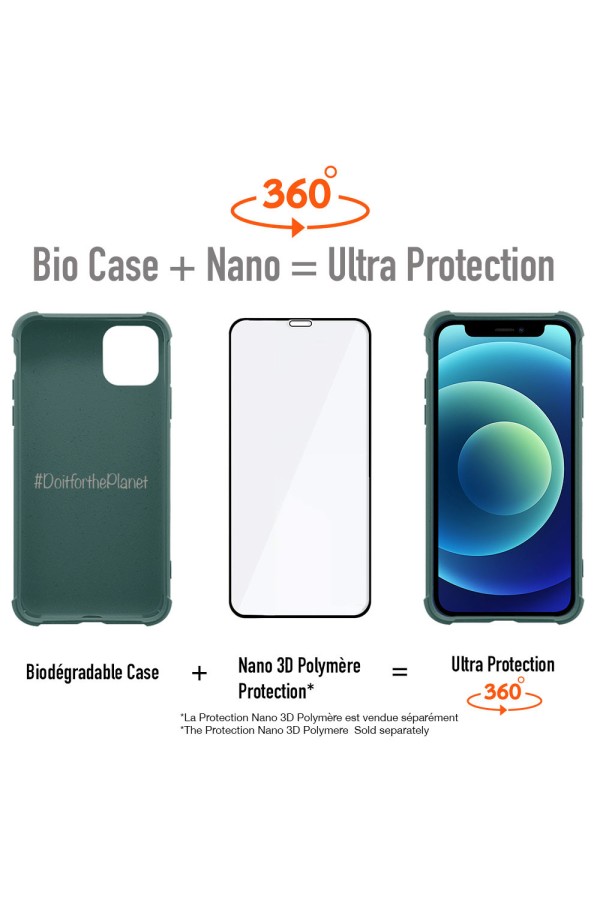 iPhone 11P - Coque Biodégradable Kaki Série  BIO