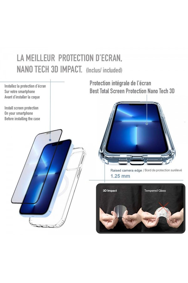 Coque Verre Trempe pour IPHONE 12 Pro Max Magnetique Transparente  Protection Integrale - Shot Case