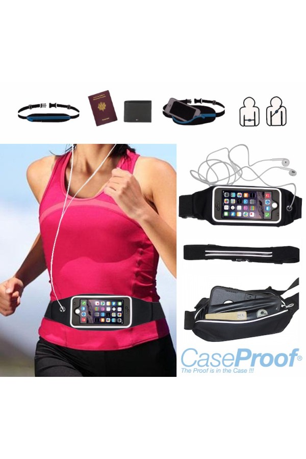 Ceinture De Sport Running Réglable HAGOT - Poche Pour Téléphone (<7"), Imperméable, Taille Unique (62-140 Cm)
