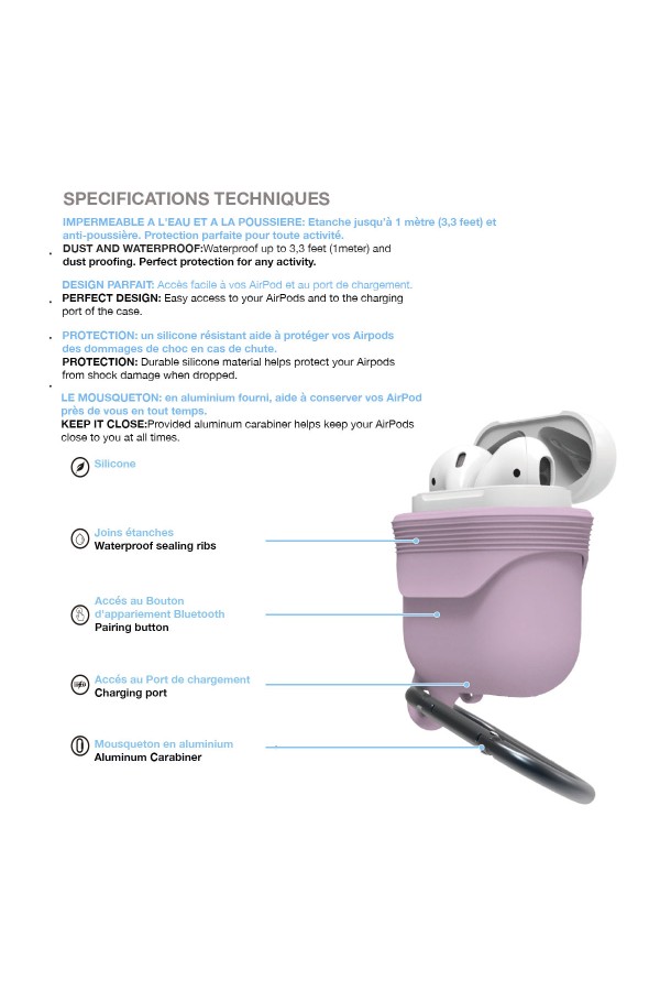 Airpods - Housse de protection Etanche en silicone 