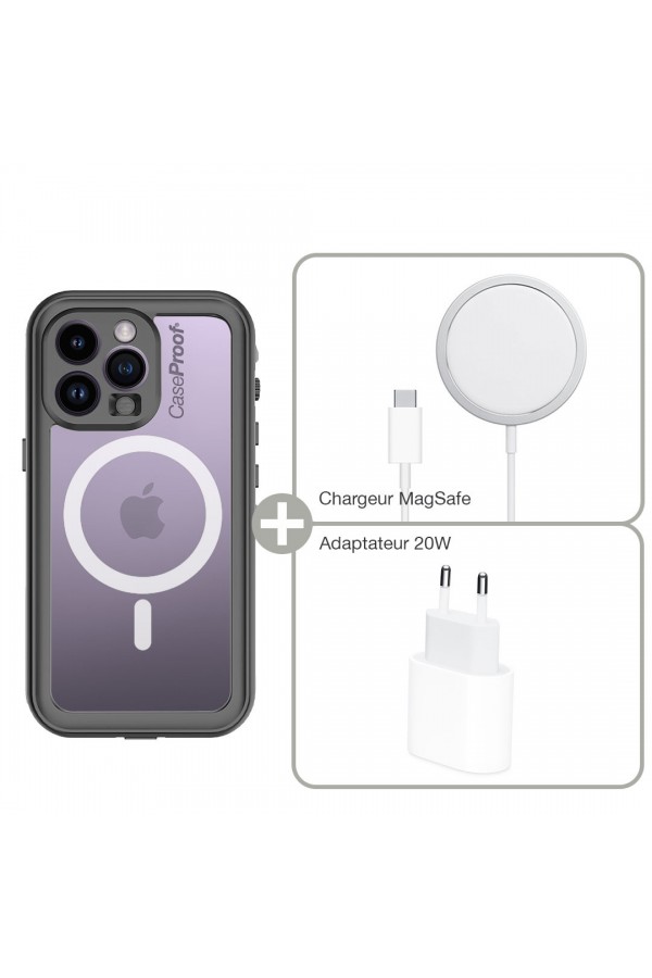 Coque waterProof iPhone 14 Pro Max- MagSafe - plus Chargeur et adaptateur 20W
