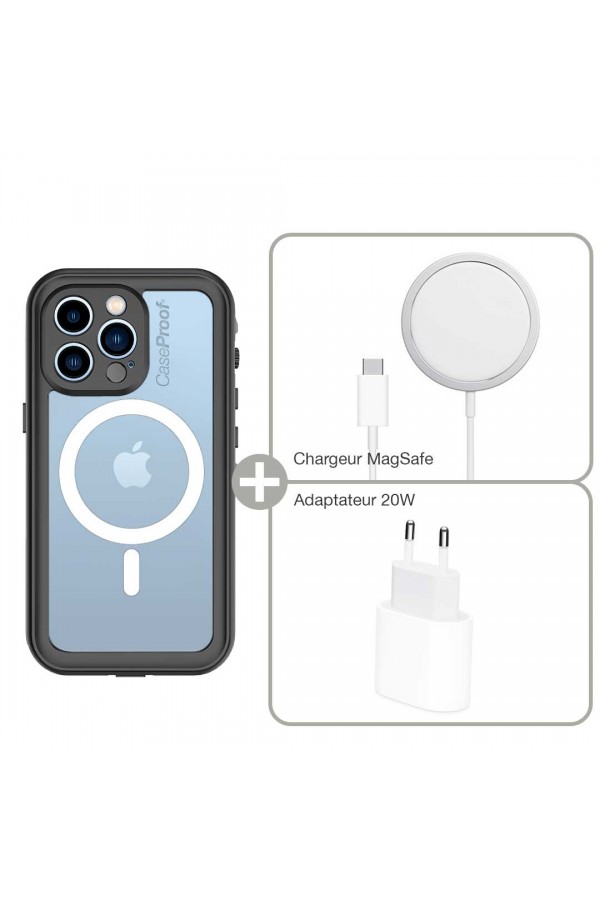Waterproof case iPhone 13Pro Max - MagSafe - Charger and adaptator 20W