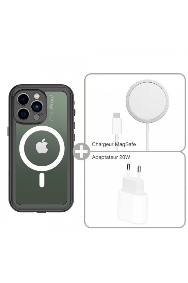 Coque waterProof iPhone 13Pro  MagSafe - Charger Magsafe plus adaptateur 20W