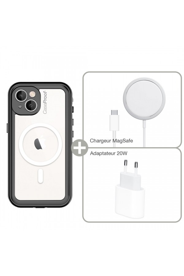 Waterproof case iPhone 14 - MagSafe - Charger MagSafe and adaptator 20W