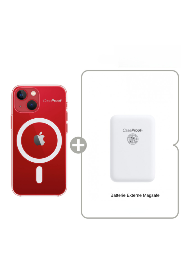 Coque Antichoc Magsafe pour iPhone 13 Mini  + Batterie Magsafe