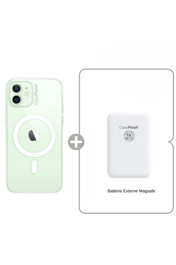 Coque Antichoc Magsafe pour iPhone 12  + Batterie Magsafe