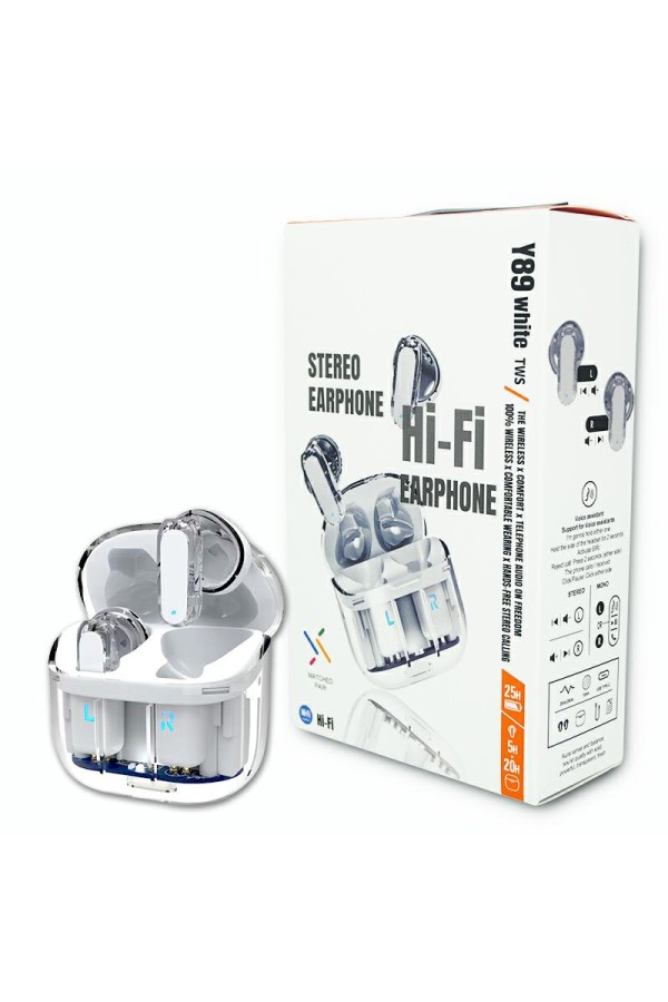 TWS Wireless Earphones with Bluetooth 5.3 Transparent Color