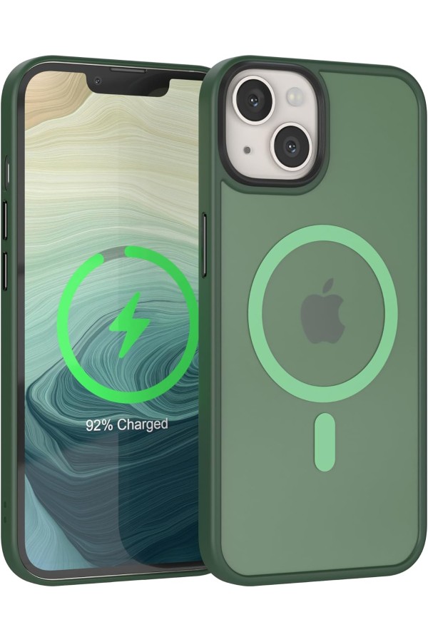 iPhone 12/12pro   - Coque Anti Choc avec Magsafe Couleur Mate Vert