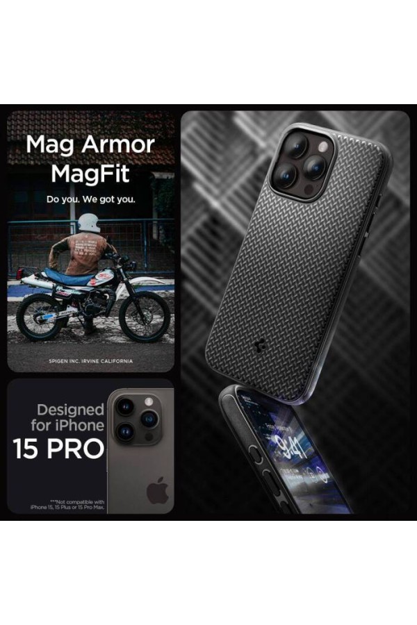 Coque Spigen Mag Armor iPhone 15 Pro Max  MATTE Noire