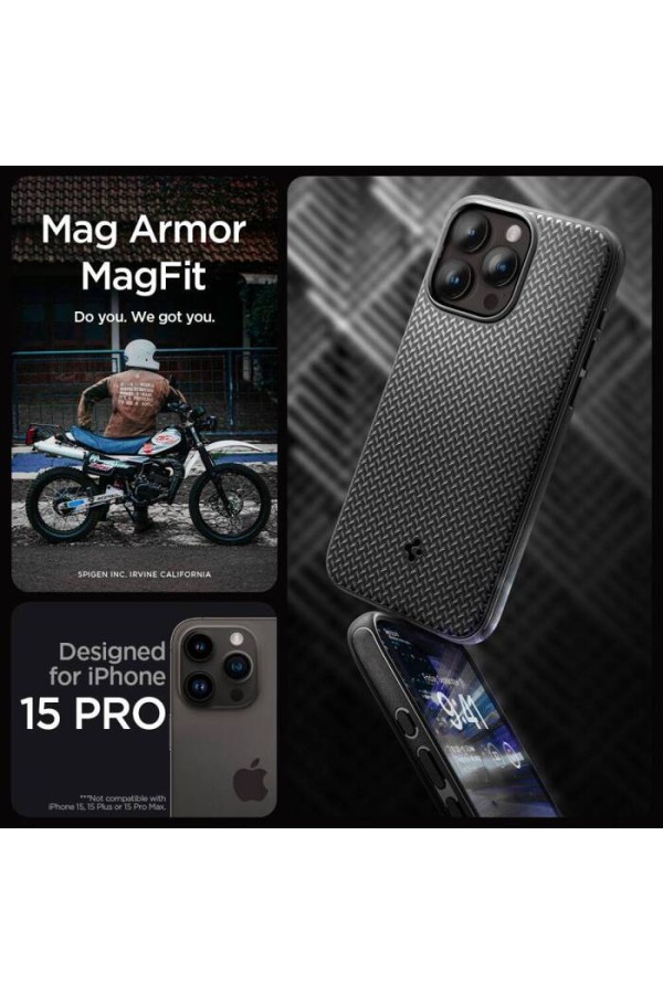 Spigen Mag Armor iPhone 15 MATTE Black Case