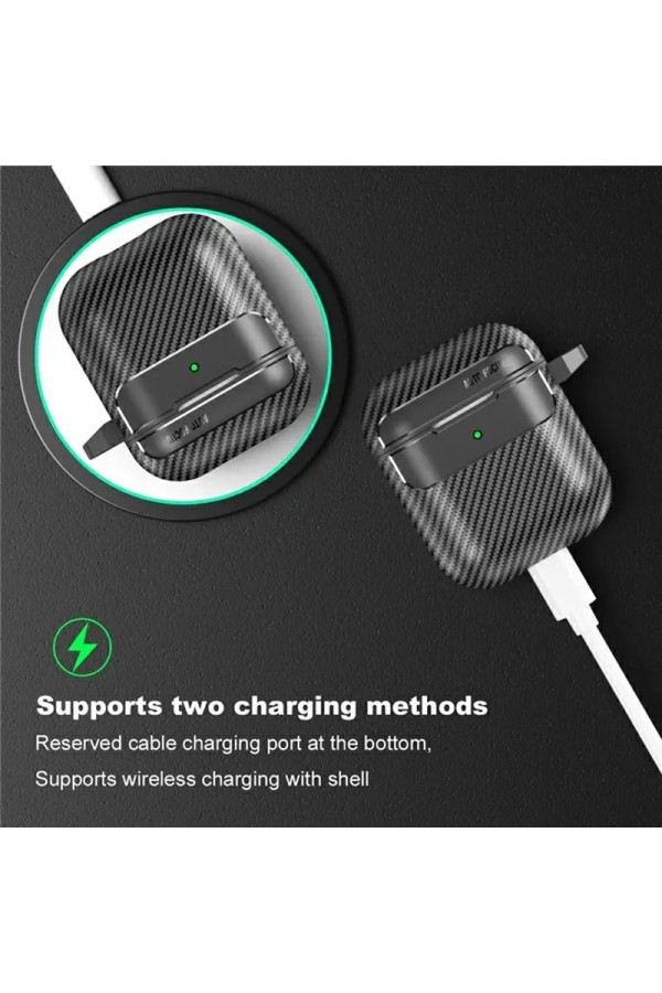Etui Antichoc pour AirPods 3 Fibre de Carbon Noire