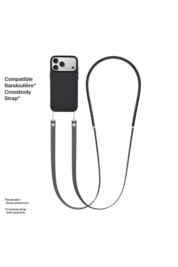 Bandoulière aApple Compatible avec la Coque en tissage technique MagSafe pour iPhone 17 Pro Max - Noir