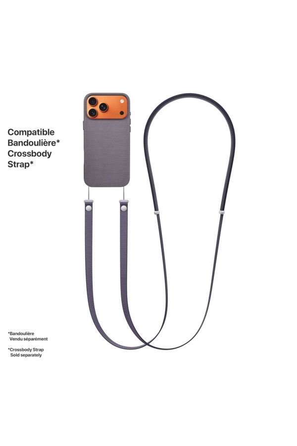 Bandoulière apple Compatible avec la Coque en tissage technique MagSafe pour iPhone 18 /17 Pro- Violet